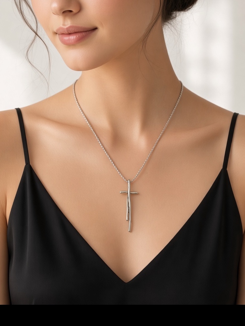 Silpada Sterling Silver Cross Pendant Necklace 17” inches N1483
